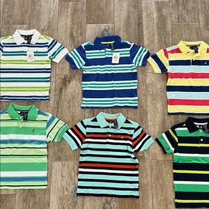 6 Pc lot of NEW Nautica Polo Shirts Kids Dress Shirt Sz M 5/6 Boys - NEW